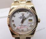 Replica Rolex Day-date Yellow Gold Watch White Face